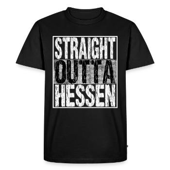 Straight outta Hessen direkt aus Hessen - Männer Premium Bio T-Shirt - Schwarz - Vorne - Nico (187cm)