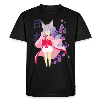 Anime cat girl kawaii girl anime japonais - T-shirt Premium bio Homme - noir - Devant - Nico (187cm)