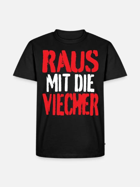 Raus mit die Viecher - Männer Premium Bio T-Shirt - Schwarz