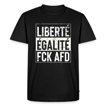 Liberte Egalite FCK AFD - Männer Premium Bio T-Shirt - Schwarz - Vorne - Nico (187cm)