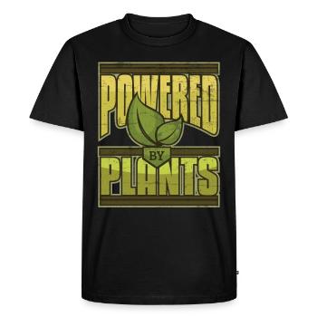 Powered by Plants Vegetarian Vegan - Men's Premium Organic T-Shirt - black - Front - Nico (187cm)