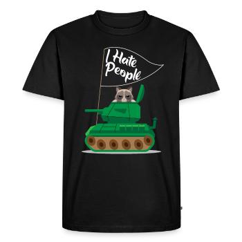 I Hate People Cat Tanks Funny I Hate People - T-shirt Premium bio Homme - noir - Devant - Nico (187cm)