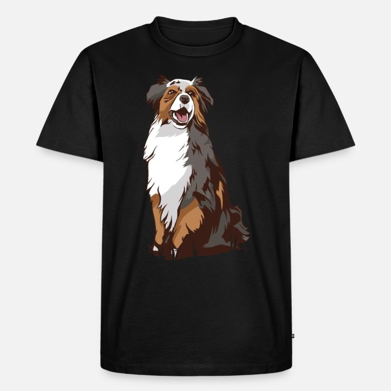Australian Shepherd Aussie - Männer Premium Bio T-Shirt - Schwarz