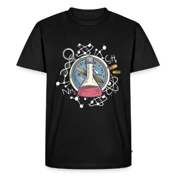 Chimiste physicien scientifique Laboratoire de chimie - T-shirt Premium bio Homme - noir - Devant - Nico (187cm)
