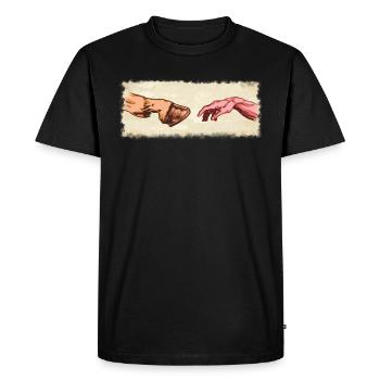 Michelangelo Hands Horse Horse Hoof Riding Rider - Men's Premium Organic T-Shirt - black - Front - Nico (187cm)
