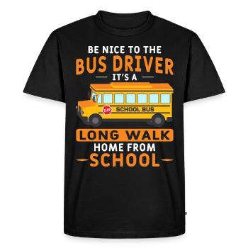 Bus driver School bus driver School bus Bus - Men's Premium Organic T-Shirt - black - Front - Nico (187cm)