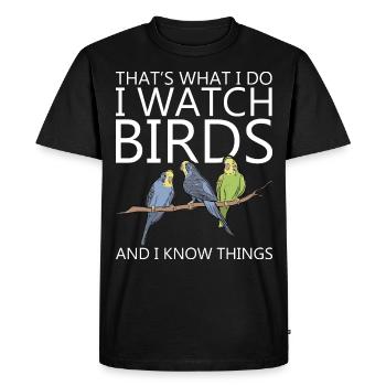 Ornithologist Ornithologist Birdwatcher - Men's Premium Organic T-Shirt - black - Front - Nico (187cm)
