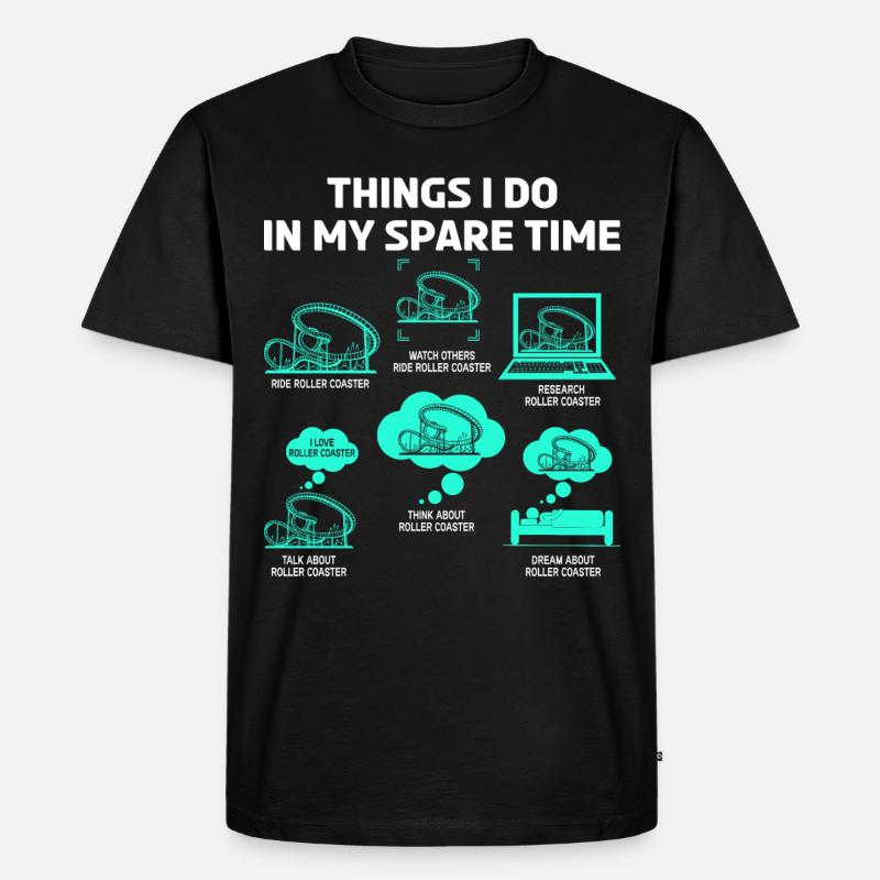 Achterbahn Freizeitpark Rollercoaster Fahrgeschäft - Männer Premium Bio T-Shirt - Schwarz