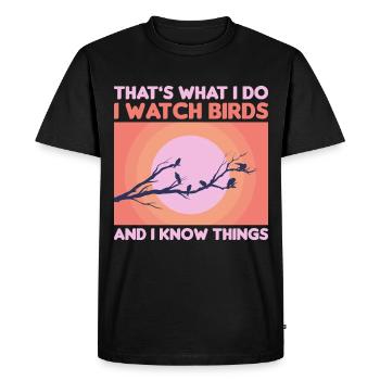 Ornithologist Ornithologist Birdwatcher - Men's Premium Organic T-Shirt - black - Front - Nico (187cm)