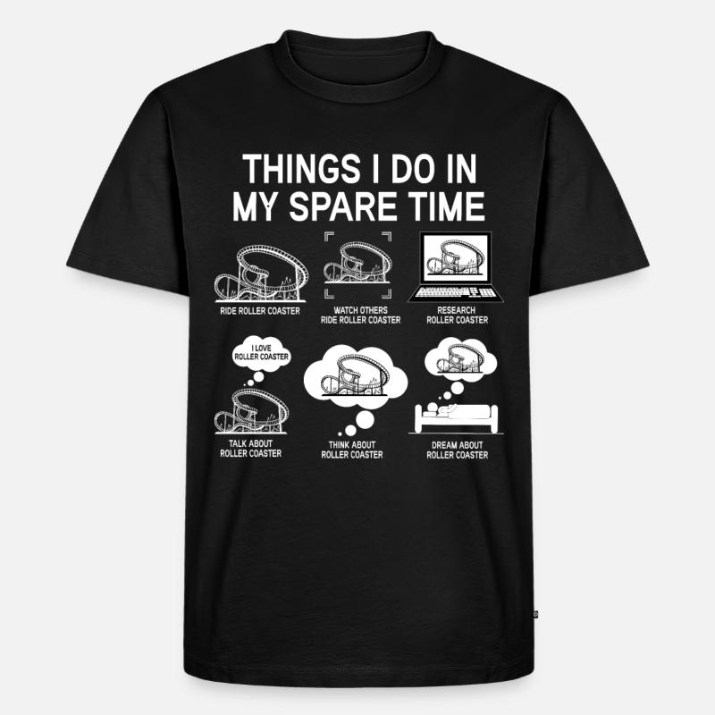 Achterbahn Freizeitpark Rollercoaster Fahrgeschäft - Männer Premium Bio T-Shirt - Schwarz