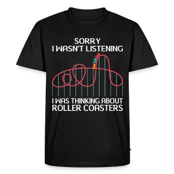 Rollercoaster Amusement Park Rollercoaster Ride - Men's Premium Organic T-Shirt - black - Front - Nico (187cm)