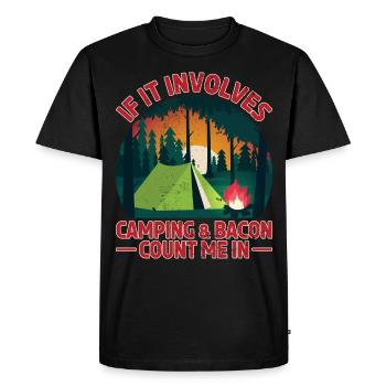 Camping Caravan Camping Camping Bacon - Men's Premium Organic T-Shirt - black - Front - Nico (187cm)