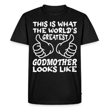 Baptême de marraine Marraine - T-shirt Premium bio Homme - noir - Devant - Nico (187cm)