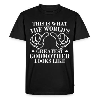 Baptême de marraine Marraine - T-shirt Premium bio Homme - noir - Devant - Nico (187cm)