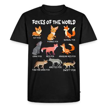 Fox Foxes Forest Animal Red Fox - Men's Premium Organic T-Shirt - black - Front - Nico (187cm)