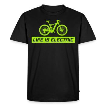 E-Bike Vélo électrique Vélo Cyclisme Biker VTT - T-shirt Premium bio Homme - noir - Devant - Nico (187cm)