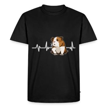 Cobaye Guinée Pig Heartbeat - T-shirt Premium bio Homme - noir - Devant - Nico (187cm)