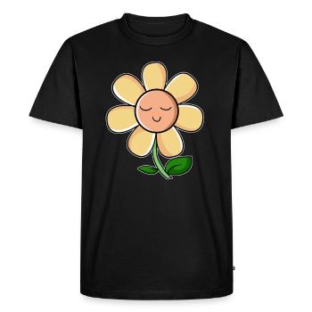 Cadeau mignon kawaii en forme de fleur de tournesol - T-shirt Premium bio Homme - noir - Devant - Nico (187cm)