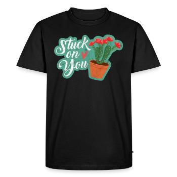 Cactus Word Joke Humor Love Gift Idea For Woman - Men's Premium Organic T-Shirt - black - Front - Nico (187cm)