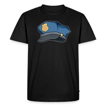 Police cap policeman Police gift idea comic - Men's Premium Organic T-Shirt - black - Front - Nico (187cm)