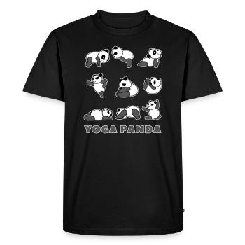 Idée de cadeau de lotus de namaste d'animal de yoga de panda - T-shirt Premium bio Homme - noir - Devant - Nico (187cm)
