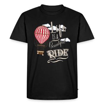 Optimiste pour les montgolfières rétro - T-shirt Premium bio Homme - noir - Devant - Nico (187cm)