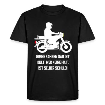 Simme fahren das ist Kult, - Männer Premium Bio T-Shirt - Schwarz - Vorne - Nico (187cm)