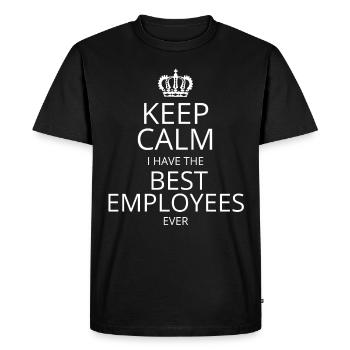 Keep Calm Meilleur cadeau d'anniversaire employé - T-shirt Premium bio Homme - noir - Devant - Nico (187cm)