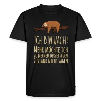 Paresse Lève-tard Moustache matinale Lève-tôt - T-shirt Premium bio Homme - noir - Devant - Nico (187cm)