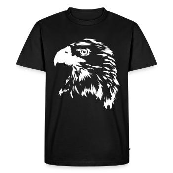 Eagle in white - Men's Premium Organic T-Shirt - black - Front - Nico (187cm)