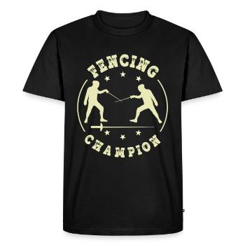Escrime Escrimeuse Escrimeuse Escrime Sport Escrime - T-shirt Premium bio Homme - noir - Devant - Nico (187cm)