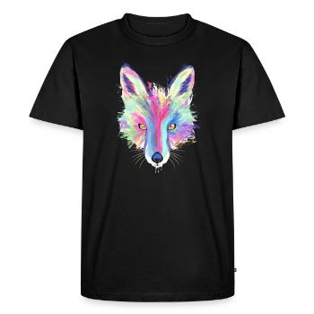 Splash fox gift for all who like foxes - Men's Premium Organic T-Shirt - black - Front - Nico (187cm)