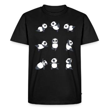 Yoga Panda Meditation Yogi Namaste Zen Gift - Men's Premium Organic T-Shirt - black - Front - Nico (187cm)