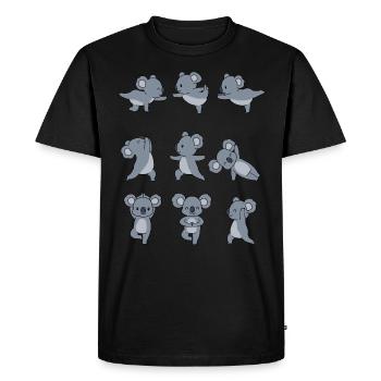 Yoga Koala Meditation Yogi Namaste Gift - Men's Premium Organic T-Shirt - black - Front - Nico (187cm)