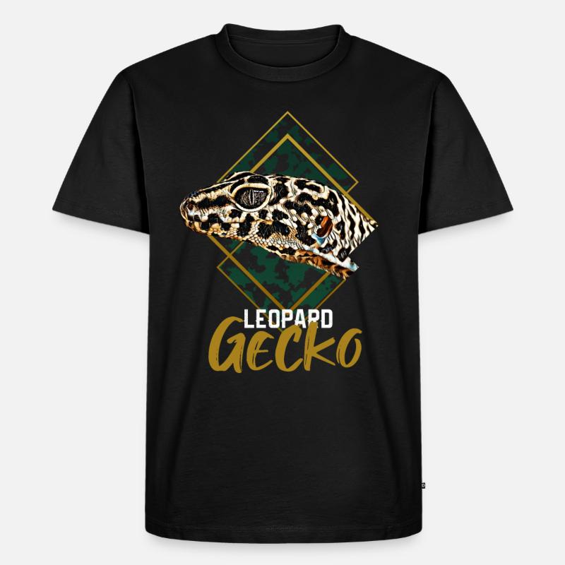Leopard Gecko - Männer Premium Bio T-Shirt - Schwarz