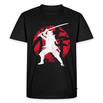 Samouraï - T-shirt Premium bio Homme - noir - Devant - Nico (187cm)