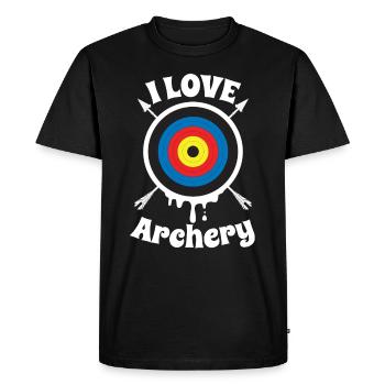 tir à l'arc - T-shirt Premium bio Homme - noir - Devant - Nico (187cm)