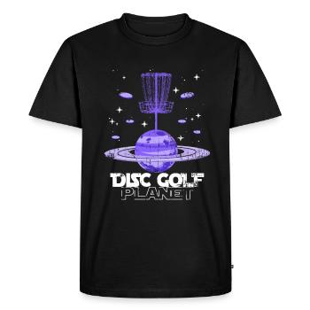 Disc golf planet star gift - Men's Premium Organic T-Shirt - black - Front - Nico (187cm)