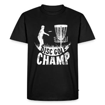 Disc Golf Champion Frisbee Basket - Men's Premium Organic T-Shirt - black - Front - Nico (187cm)