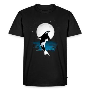 Orca killer whale moon whale sea ocean gift - Men's Premium Organic T-Shirt - black - Front - Nico (187cm)