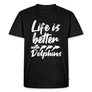 Dauphin - T-shirt Premium bio Homme - noir - Devant - Nico (187cm)