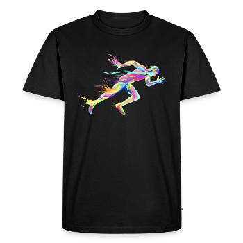 Sprinter track and field sprint runner sport - Men's Premium Organic T-Shirt - black - Front - Nico (187cm)