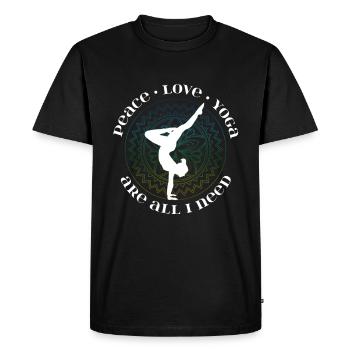 Cadeau de sport hobby yoga - T-shirt Premium bio Homme - noir - Devant - Nico (187cm)