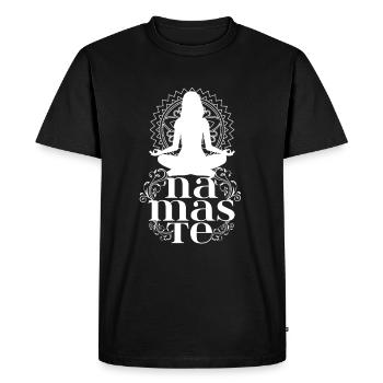 Yoga Namaste - T-shirt Premium bio Homme - noir - Devant - Nico (187cm)