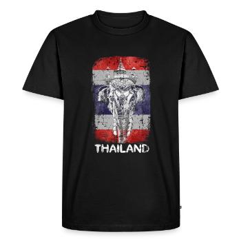 Thailand holiday elephant - Men's Premium Organic T-Shirt - black - Front - Nico (187cm)