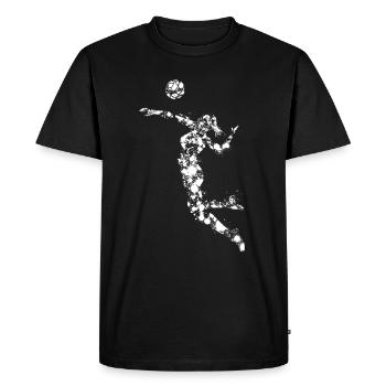 Volley-ball femme ou fille - T-shirt Premium bio Homme - noir - Devant - Nico (187cm)