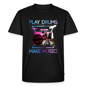 Batteur Batterie Batteur Batterie Batteur - T-shirt Premium bio Homme - noir - Devant - Nico (187cm)