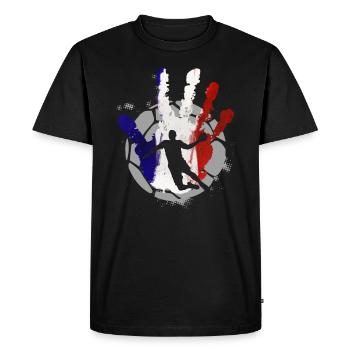 Équipe de handball france - T-shirt Premium bio Homme - noir - Devant - Nico (187cm)