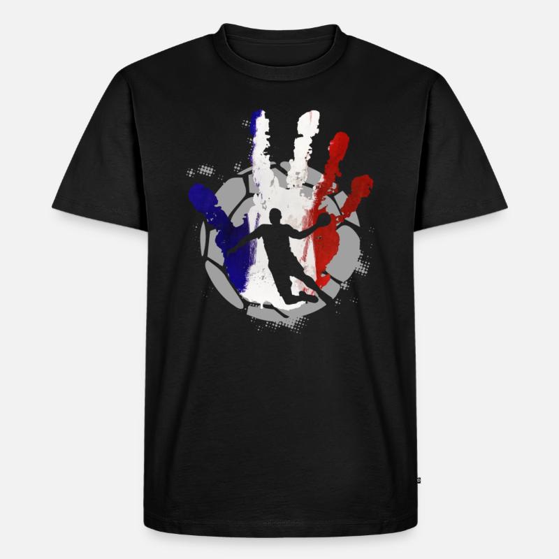 Handball Frankreich Mannschaft - Männer Premium Bio T-Shirt - Schwarz