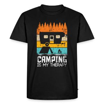 Caravan Retro Camping Camper - Men's Premium Organic T-Shirt - black - Front - Nico (187cm)